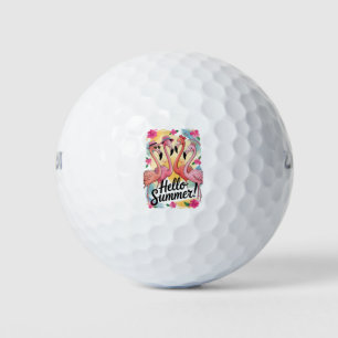 Hallo Zomer Schattige Flamingo Strand Vakantie Tro Golfballen