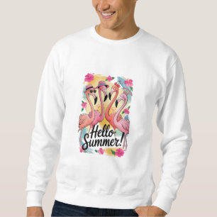 Hallo Zomer Schattige Flamingo Strand Vakantie Tro Trui