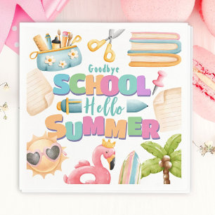 Hallo Zomer! School is uit de zomer zwembad papier Servet