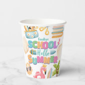 Hallo Zomer! School's Out Zomer Zwembad Party Papieren Bekers (Achterkant)