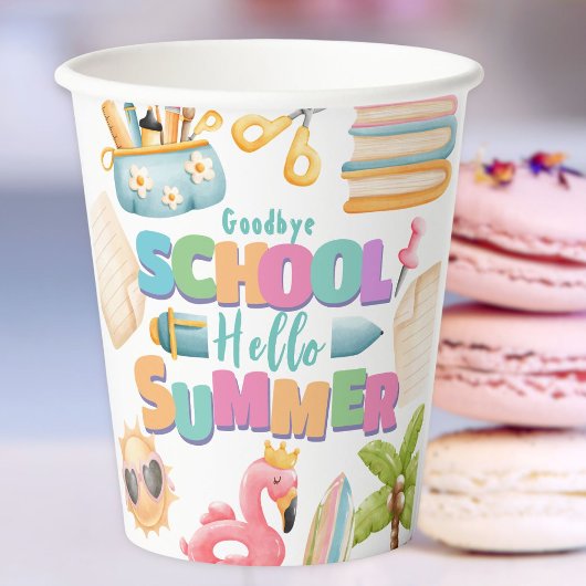 Hallo Zomer! School's Out Zomer Zwembad Party Papieren Bekers