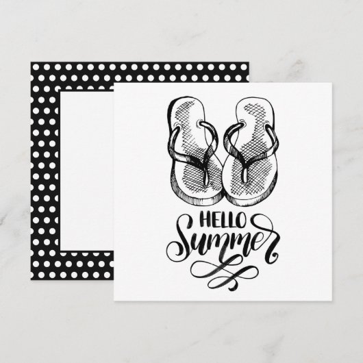 Hallo Zomer Slippers Wenskaart (Voorkant / Achterkant)