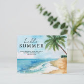 Hallo Zomer Strand Contactgegevens Onroerend goed Briefkaart (Staand voorkant)