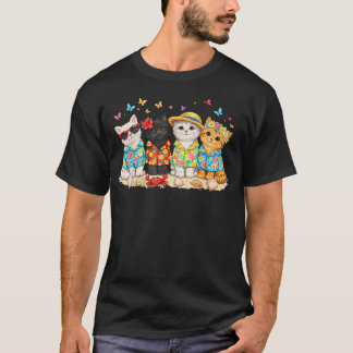 Hallo Zomer Strand Katten Hawaïaanse Aloha Schatti T-shirt