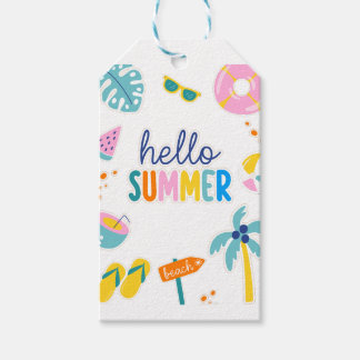 Hallo Zomer Strand Pret Retro Design Cadeaulabel