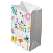 Hallo Zomer Strand Pret Retro Design Medium Cadeauzakje (Voorkant Gekanteld)