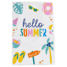 Hallo Zomer Strand Pret Retro Design Medium Cadeauzakje
