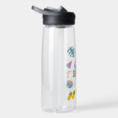 Hallo Zomer Strand Pret Retro Design Waterfles (Rechts)
