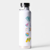 Hallo Zomer Strand Pret Retro Design Waterfles (Rechts)