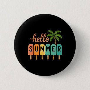 Hallo Zomer Strand Vakantie Ijsje Ijslolly Gif Ronde Button 5,7 Cm