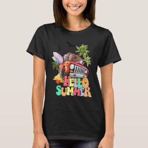 Hallo Zomer Strand Zomer Vakantie Trip Rode Vracht T-shirt