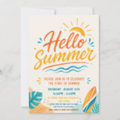 Hallo Zomer Strandfeest Uitnodiging (Voorkant)