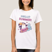 Hallo Zomer, Surfen Toucan, Make Waves T-shirt (Voorkant)