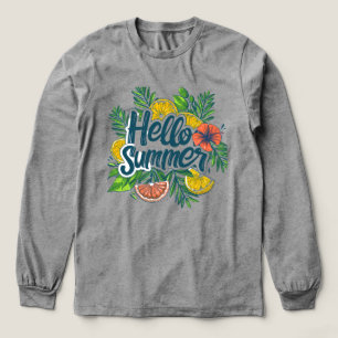Hallo Zomer Tropisch Citrus Grafisch T-Shirt