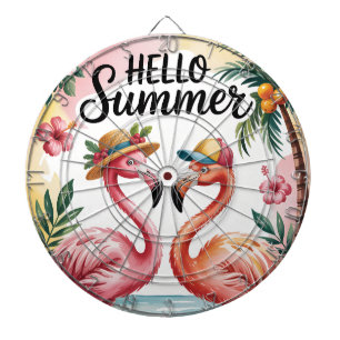 Hallo Zomer Tropische Flamingo's & Zonnige Spetter Dartbord