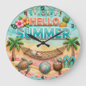 Hallo Zomer Tropische Hangmat Grote Klok (Voorkant)