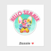 Hallo Zomer Tropische Kleurrijke Franse Bulldog Sticker (Vel)