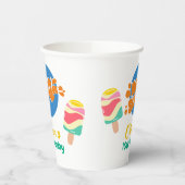 Hallo Zomer! uitnodiging voor poolparty Papieren Bekers (Links)