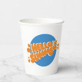 Hallo Zomer! uitnodiging voor poolparty Papieren Bekers (Achterkant)