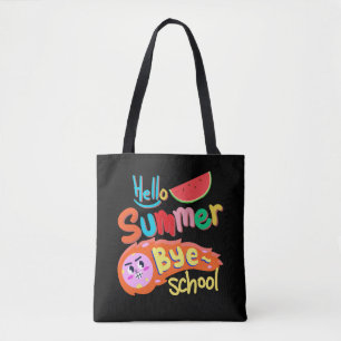 Hallo Zomer Vaarwel School Boodschappentas Kunst Tote Bag