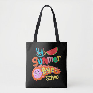Hallo Zomer Vaarwel School Boodschappentas Kunst Tote Bag
