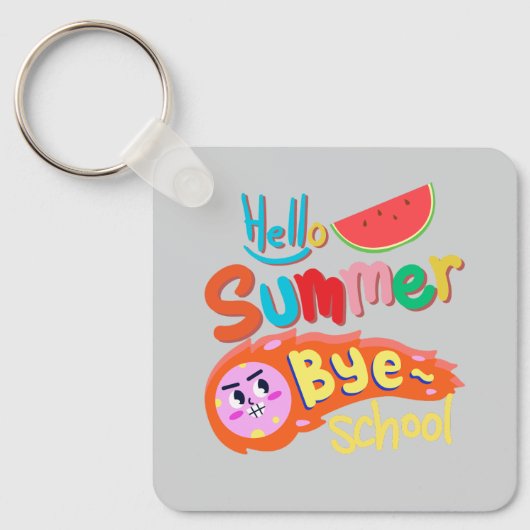 Hallo Zomer Vaarwel School Kunst Sleutelhanger (Voorkant)