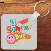 Hallo Zomer Vaarwel School Kunst Sleutelhanger (Achterkant)