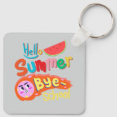 Hallo Zomer Vaarwel School Kunst Sleutelhanger (Achterkant)
