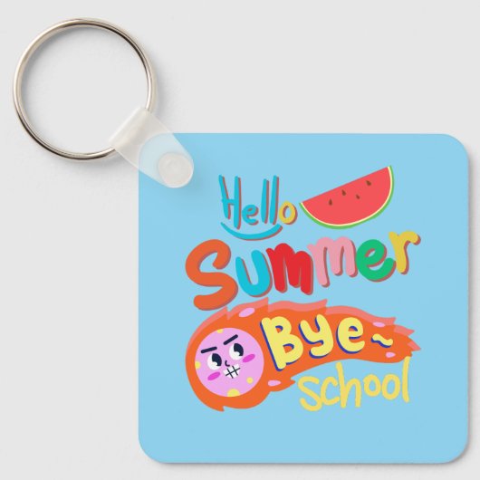Hallo Zomer Vaarwel School Kunst Sleutelhanger (Voorkant)