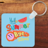 Hallo Zomer Vaarwel School Kunst Sleutelhanger (Achterkant)