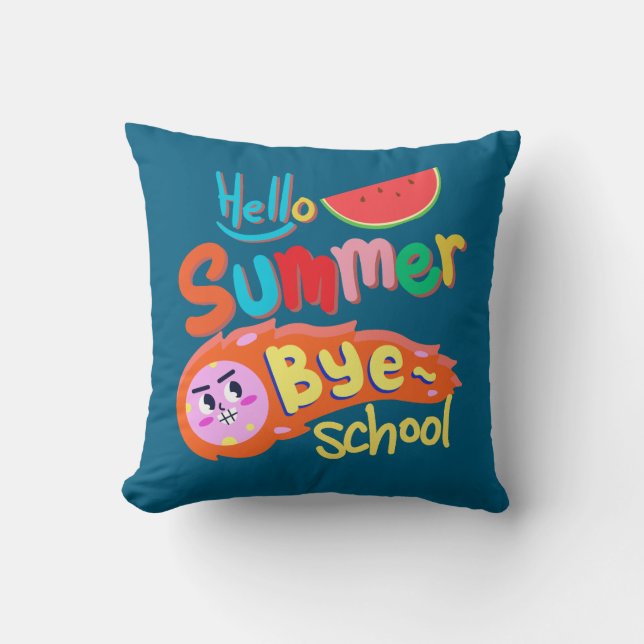 Hallo Zomer Vaarwel School Kussen (Voorkant)