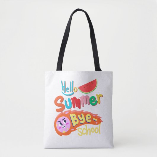 Hallo Zomer Vaarwel School Tote Tas Kunst (Voorkant)