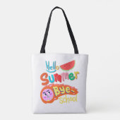 Hallo Zomer Vaarwel School Tote Tas Kunst (Achterkant)