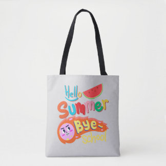 Hallo Zomer Vaarwel School Tote Tas Kunst