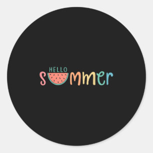 Hallo Zomer Vakantie Watermeloen Cadeau Ronde Sticker
