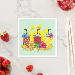 Hallo Zomer Verfrissende Tropische Fruit Smoothi Servet