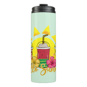 Hallo zomer Verfrissende tropische fruitsmoothie Thermosbeker
