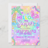 Hallo Zomer Verjaardag Uitnodiging (Voorkant)