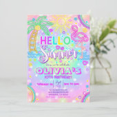 Hallo Zomer Verjaardag Uitnodiging (Staand voorkant)