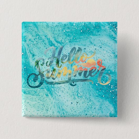 Hallo Zomer Vierkante Button 5,1 Cm (Voorkant)