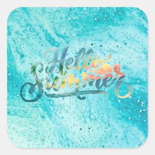 Hallo Zomer Vierkante Sticker