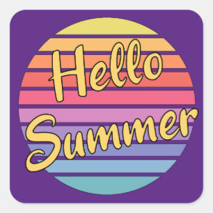 Hallo Zomer Vierkante Sticker