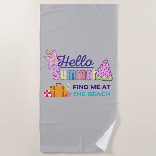 hallo zomer vind ik bij het strand strandlaken (Voorkant)