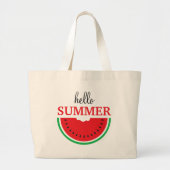 hallo Zomer Watermeloen Grote Canvas tas (Voorkant)