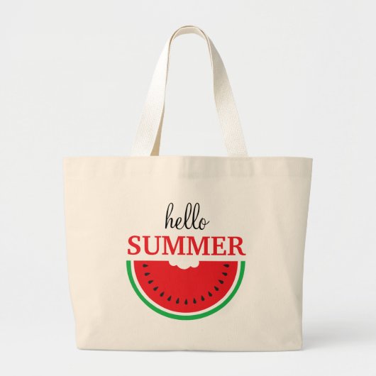 hallo Zomer Watermeloen Grote Canvas tas (Voorkant)