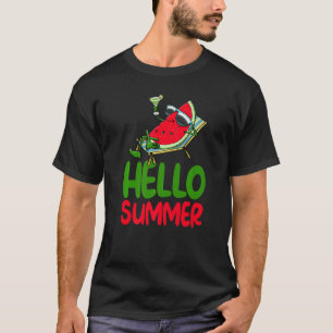 Hallo Zomer Watermeloen Vrouwen Liefde Meloen Frui T-shirt