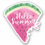 Hallo Zomer Waterverf Watermeloen Fruit Slice Sticker (Voorkant)