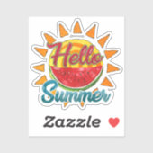 Hallo zomer | Waterverf Watermeloen & Levendige Zo Sticker (Vel)