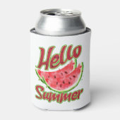 Hallo zomer | Waterverf Watermelon Design Blikjeskoeler (Blikje Voorkant)