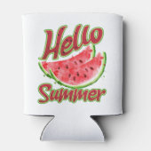 Hallo zomer | Waterverf Watermelon Design Blikjeskoeler (Achterkant)